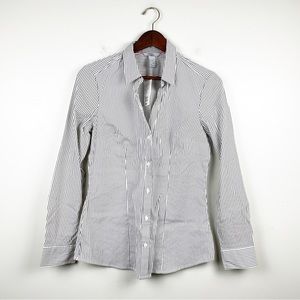 H&M Button Down Striped Shirt Gray NWT